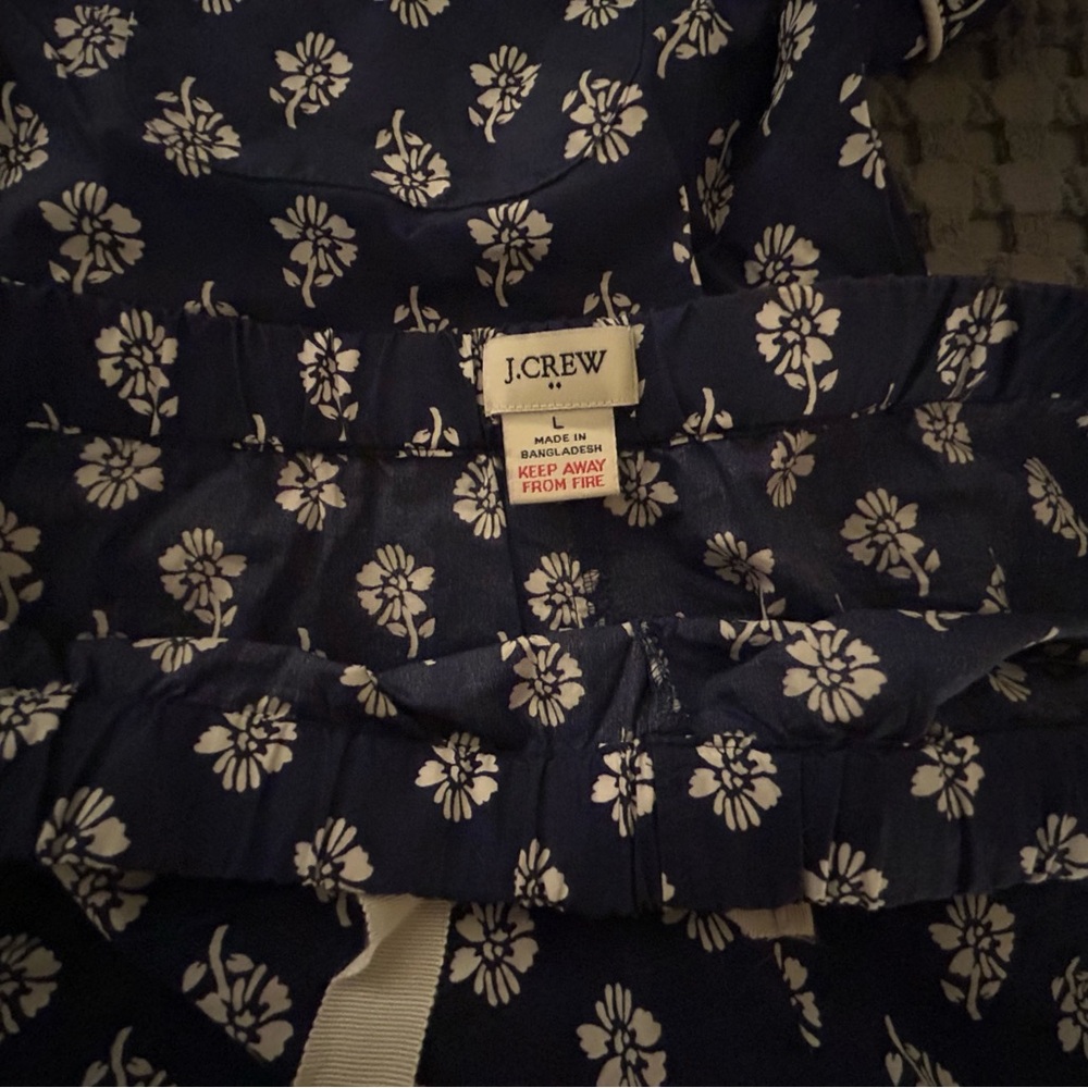 J. Crew Navy and White Floral Pajama Set - Picture 3 of 3